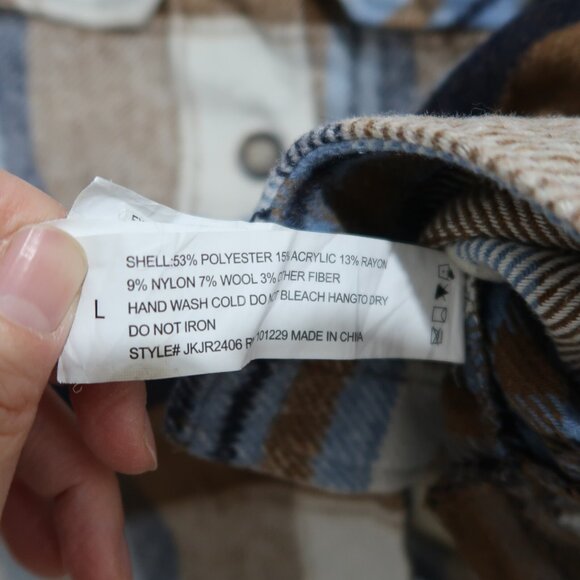 Ashley by 26 Flannel Shacket Jacket L Plaid Lined Outerwear Country Pockets - Picture 7 of 7